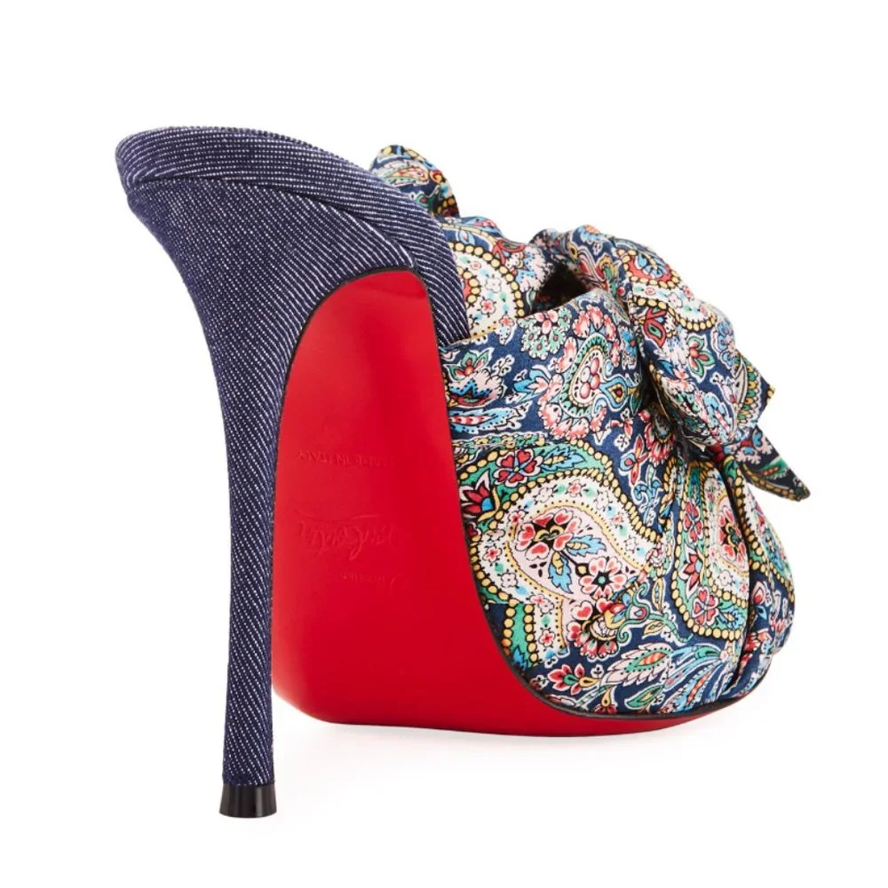 Christian Louboutin Moniquissima Paisley Red Sole Slide Sandal | Used Once - Picture 3 of 16